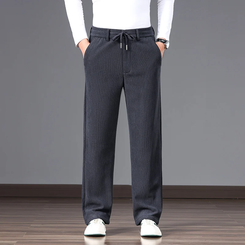 Herren Lässige Relaxed-Fit Baumwoll-Mix Freizeithose mit Kordelzug und geradem Bein Nord Taschen