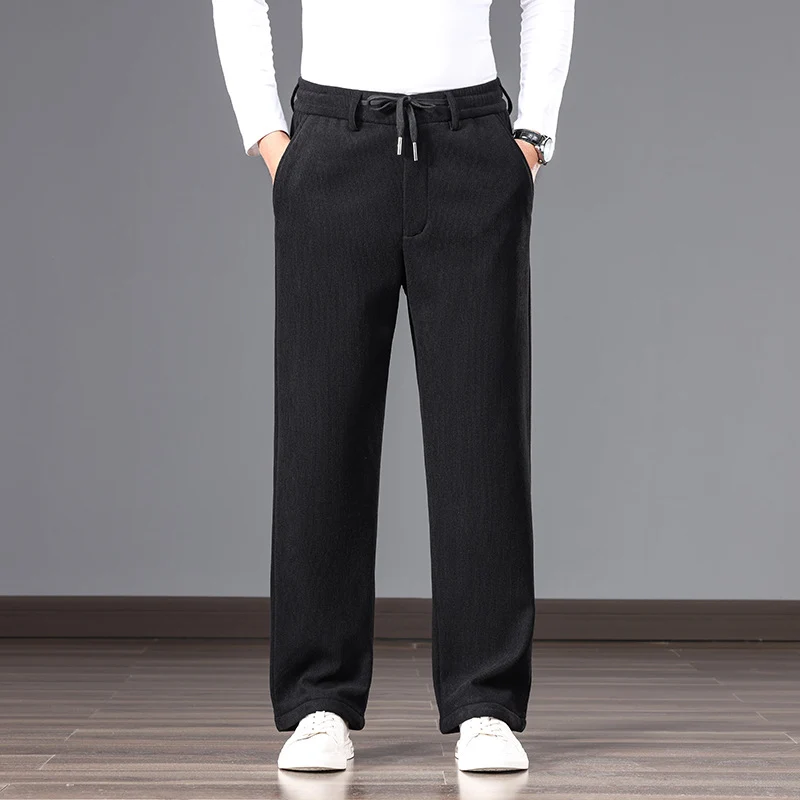 Herren Lässige Relaxed-Fit Baumwoll-Mix Freizeithose mit Kordelzug und geradem Bein Nord Taschen