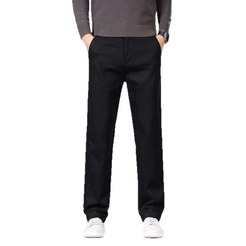 Herren Klassische gerade geschnittene Chinohose aus Baumwollmischung mit Seitentaschen Nord Taschen