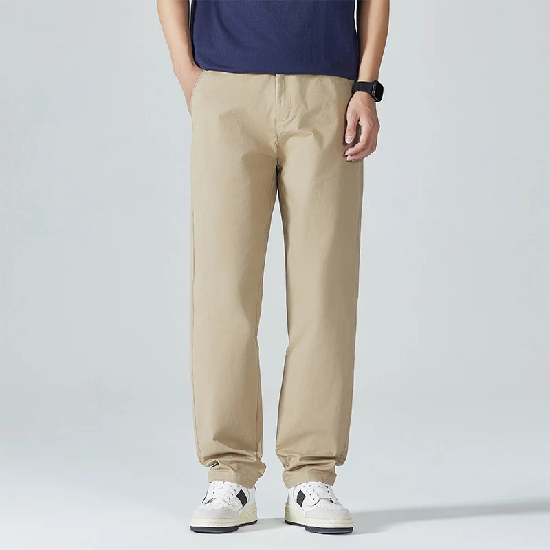 Herren Klassische Baumwoll-Chinohose mit geradem Bein und cleanem Minimal-Design Nord Taschen