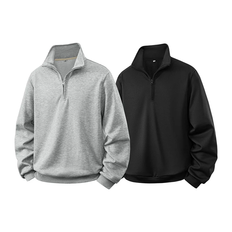 Herren Halbzip-Sweatshirt mit Stehkragen und Rippbündchen Nord Taschen