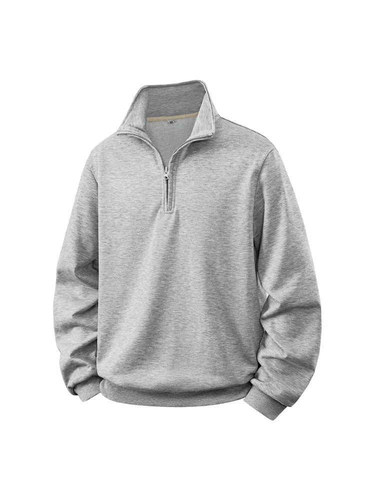 Herren Halbzip-Sweatshirt mit Stehkragen und Rippbündchen Nord Taschen