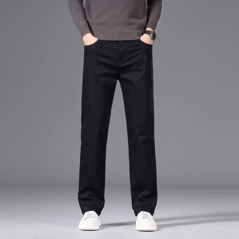 Herren Entspannte Baumwoll-Twill-Chinohose mit geradem Bein Nord Taschen