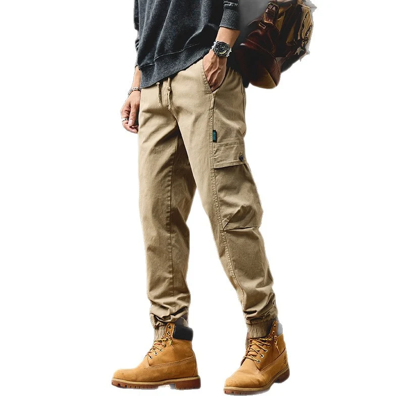 Herren Cargo-Joggerhose aus Baumwoll-Twill mit Kordelzug, Cargotaschen und elastischen Bündchen Nord Taschen