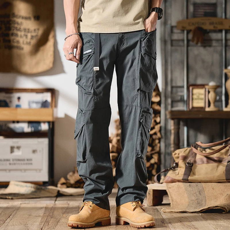 Herren Cargo-Hose im Utility-Stil mit verstärkten Knien und verstellbarem Saum Nord Taschen
