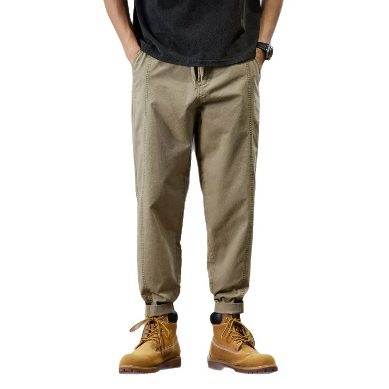 Herren Baumwoll-Twill Joggerhose im Tapered-Schnitt mit Tunnelzug und gekrempeltem Saum Nord Taschen