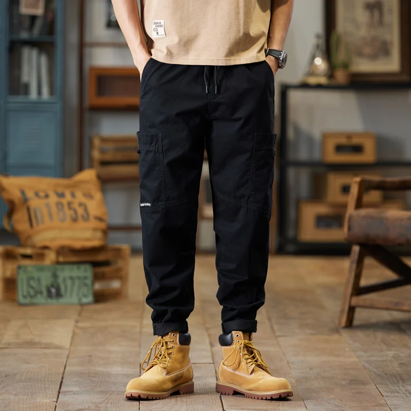 Herren Baumwoll-Twill Joggerhose im Tapered-Schnitt mit Tunnelzug und gekrempeltem Saum Nord Taschen