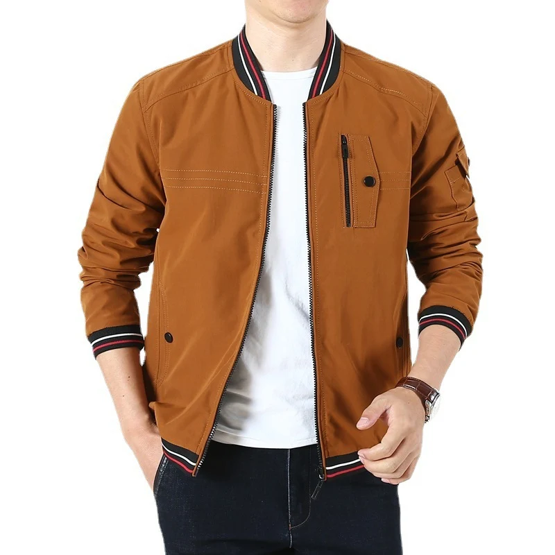 Herren Leichter Bomberblouson im Retro‑Sportstil mit geripptem Kragen und Reißverschluss‑Taschendetail Nord Taschen