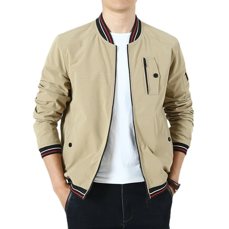 Herren Leichter Bomberblouson im Retro‑Sportstil mit geripptem Kragen und Reißverschluss‑Taschendetail Nord Taschen