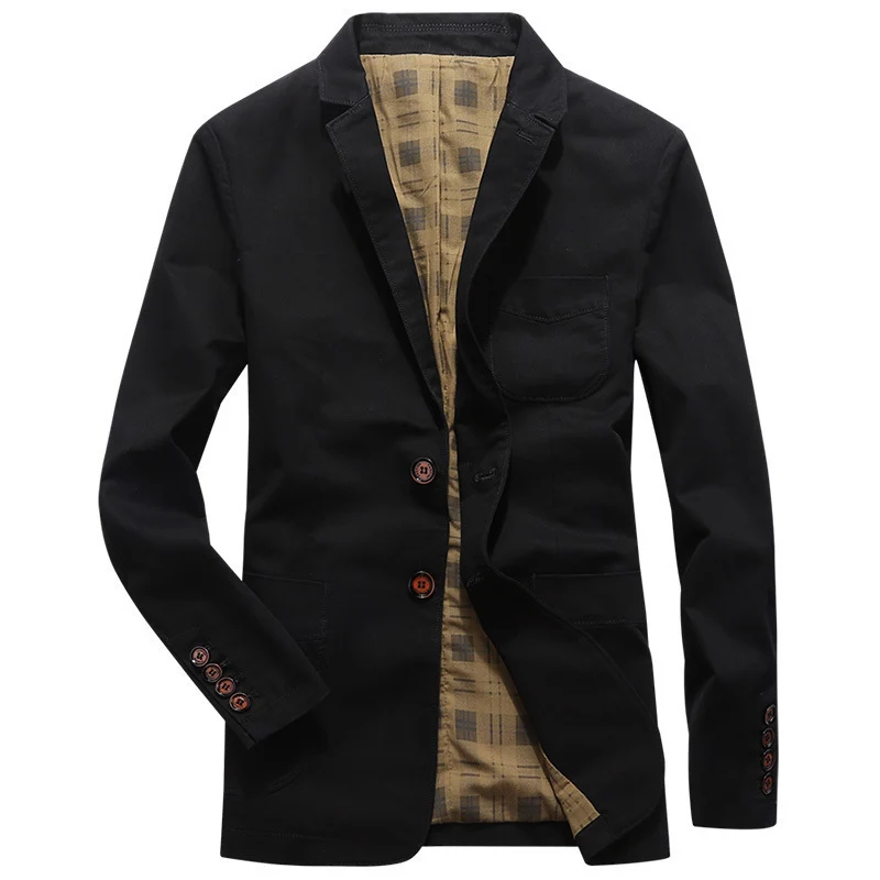 Herren Leichter Baumwoll‑Sakko im Casual‑Look mit kariertem Innenfutter Nord Taschen
