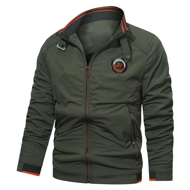 Herren leichte Zipjacke mit Stehkragen, sportiven Kontrastdetails und Reißverschlusstaschen Nord Taschen