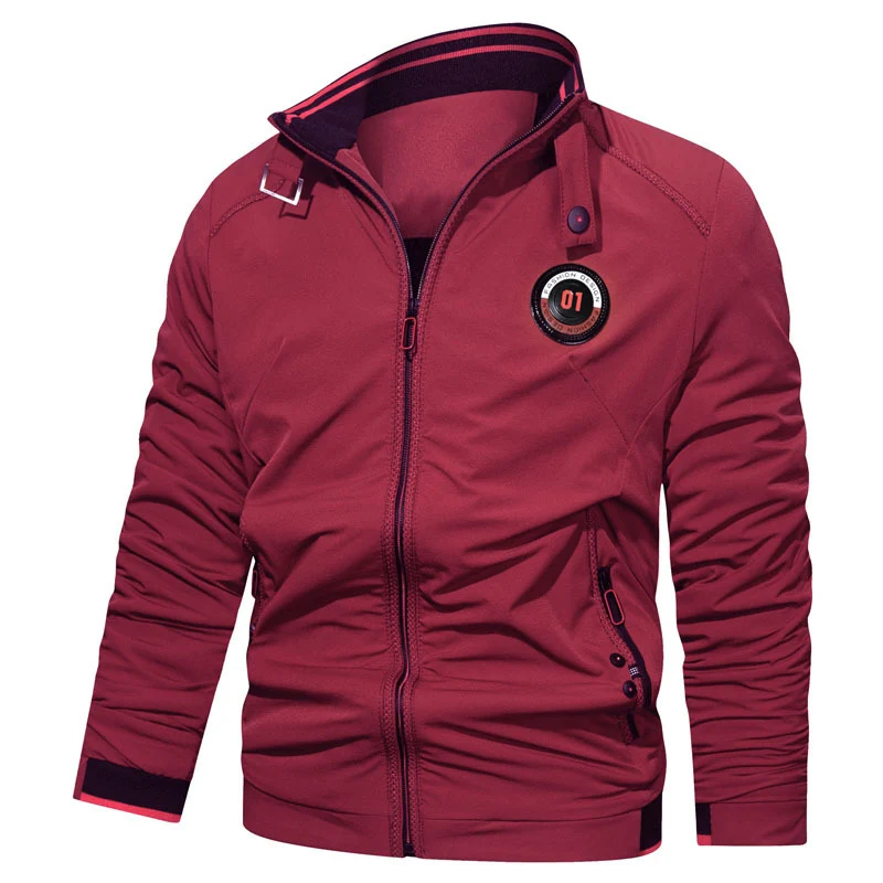 Herren leichte Zipjacke mit Stehkragen, sportiven Kontrastdetails und Reißverschlusstaschen Nord Taschen
