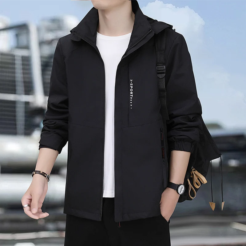 Herren leichte winddichte Sport-Hoodiejacke mit Kapuze, atmungsaktivem Material und verdecktem Reißverschluss Nord Taschen