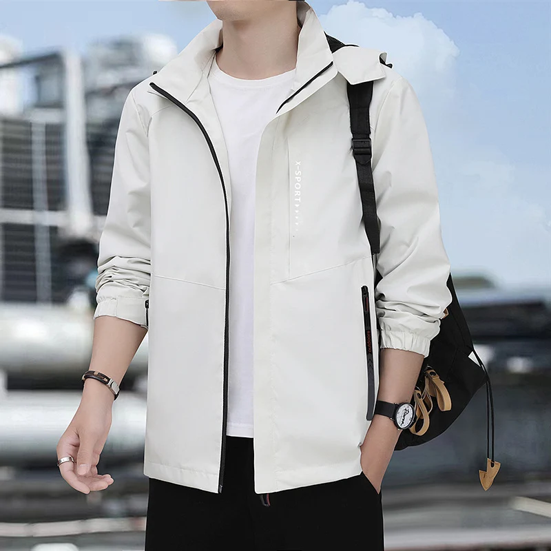 Herren leichte winddichte Sport-Hoodiejacke mit Kapuze, atmungsaktivem Material und verdecktem Reißverschluss Nord Taschen