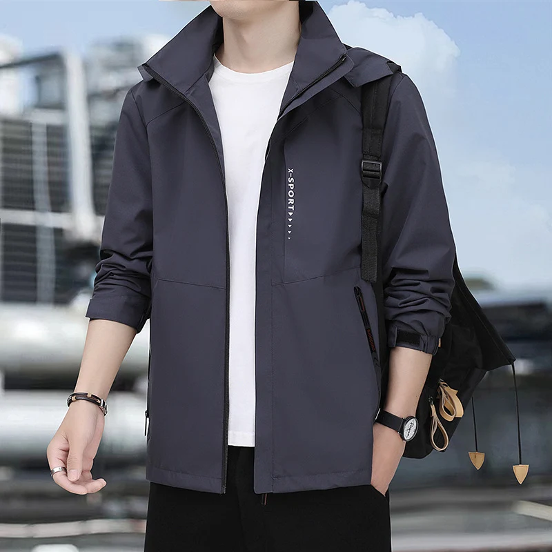 Herren leichte winddichte Sport-Hoodiejacke mit Kapuze, atmungsaktivem Material und verdecktem Reißverschluss Nord Taschen