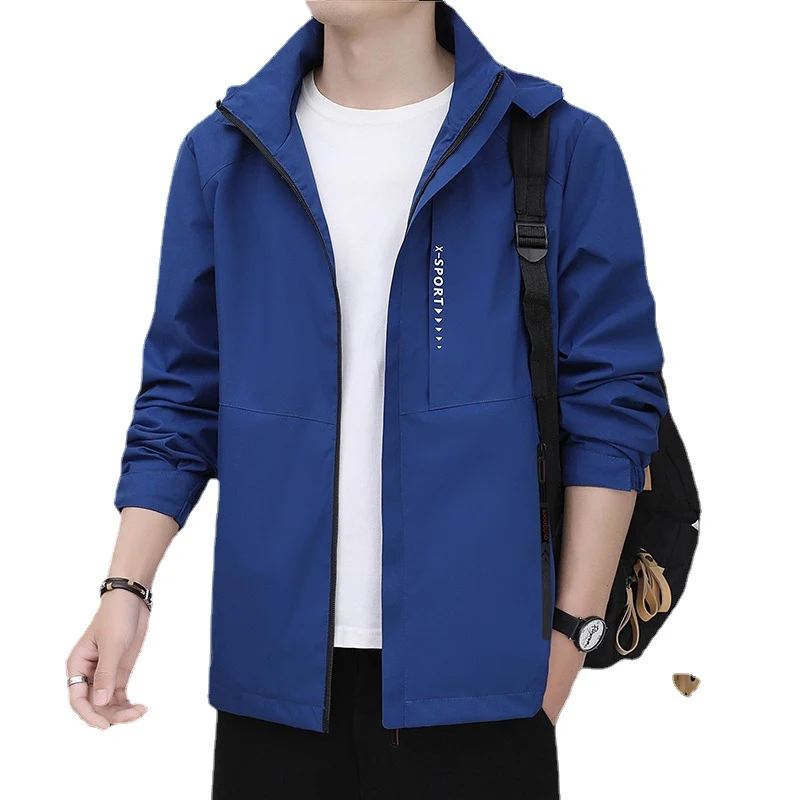 Herren leichte winddichte Sport-Hoodiejacke mit Kapuze, atmungsaktivem Material und verdecktem Reißverschluss Nord Taschen
