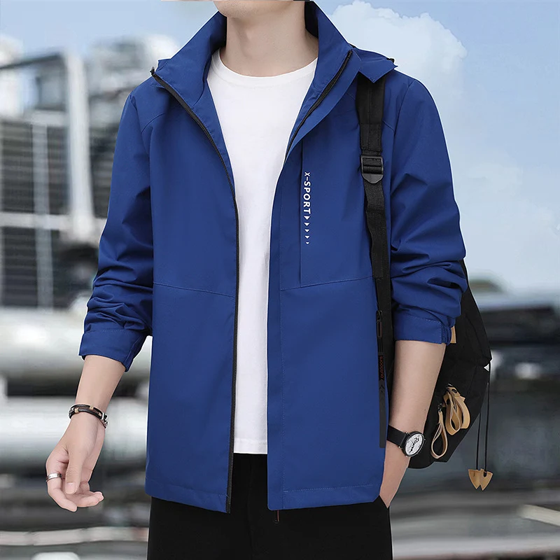 Herren leichte winddichte Sport-Hoodiejacke mit Kapuze, atmungsaktivem Material und verdecktem Reißverschluss Nord Taschen