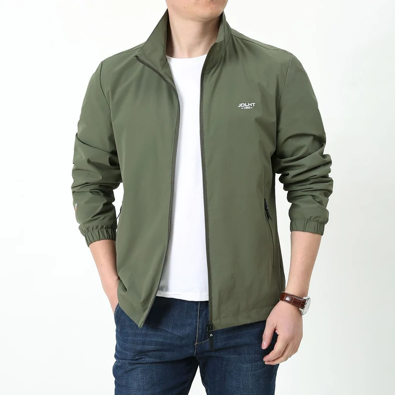 Herren Leichte winddichte Reißverschluss‑Blousonjacke mit Stehkragen und elastischen Bündchen Nord Taschen