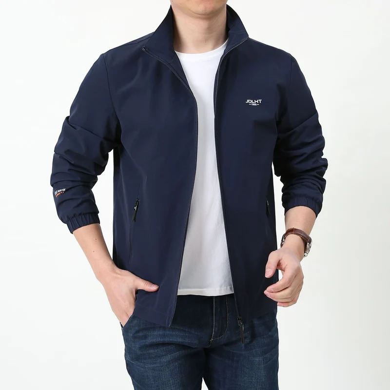 Herren Leichte winddichte Reißverschluss‑Blousonjacke mit Stehkragen und elastischen Bündchen Nord Taschen
