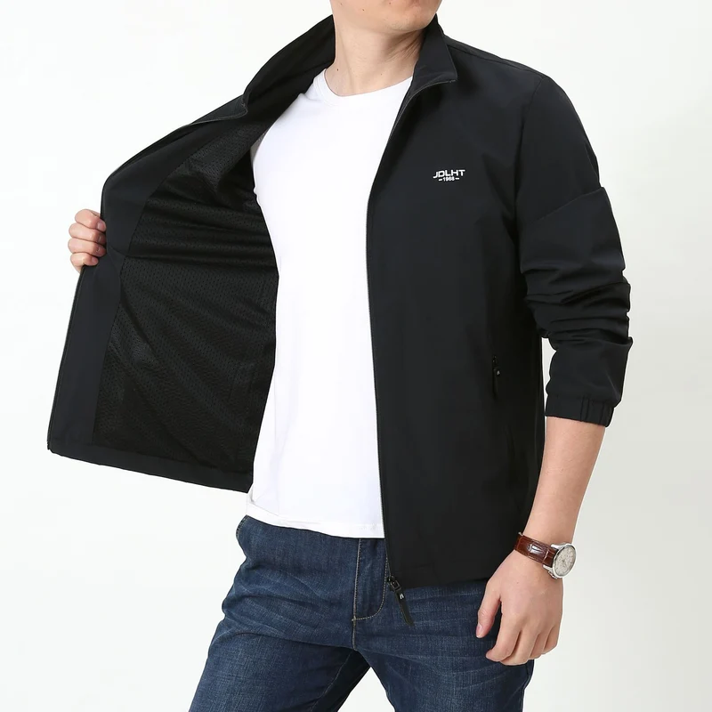 Herren Leichte winddichte Reißverschluss‑Blousonjacke mit Stehkragen und elastischen Bündchen Nord Taschen