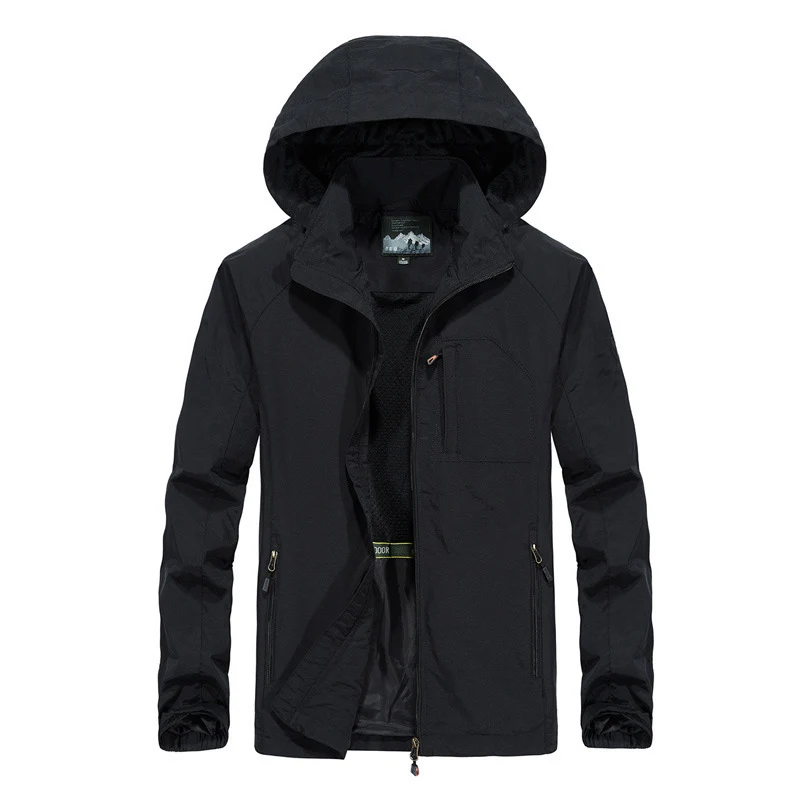 Herren Leichte windabweisende Softshell-Outdoorjacke mit Kapuze, Mesh-Futter und Multifunktionstaschen Nord Taschen