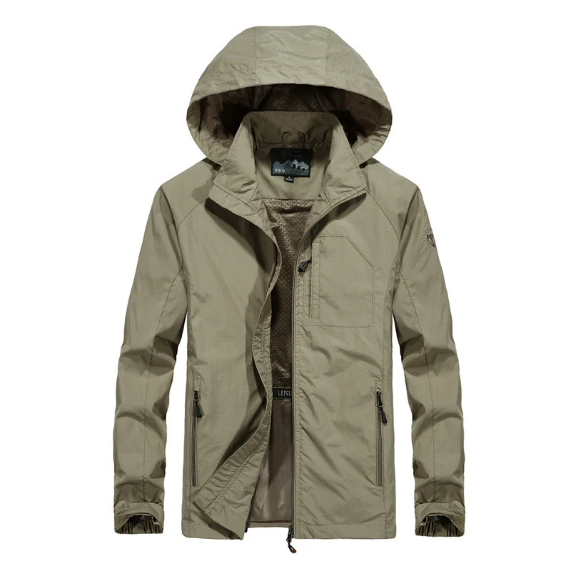 Herren Leichte windabweisende Softshell-Outdoorjacke mit Kapuze, Mesh-Futter und Multifunktionstaschen Nord Taschen