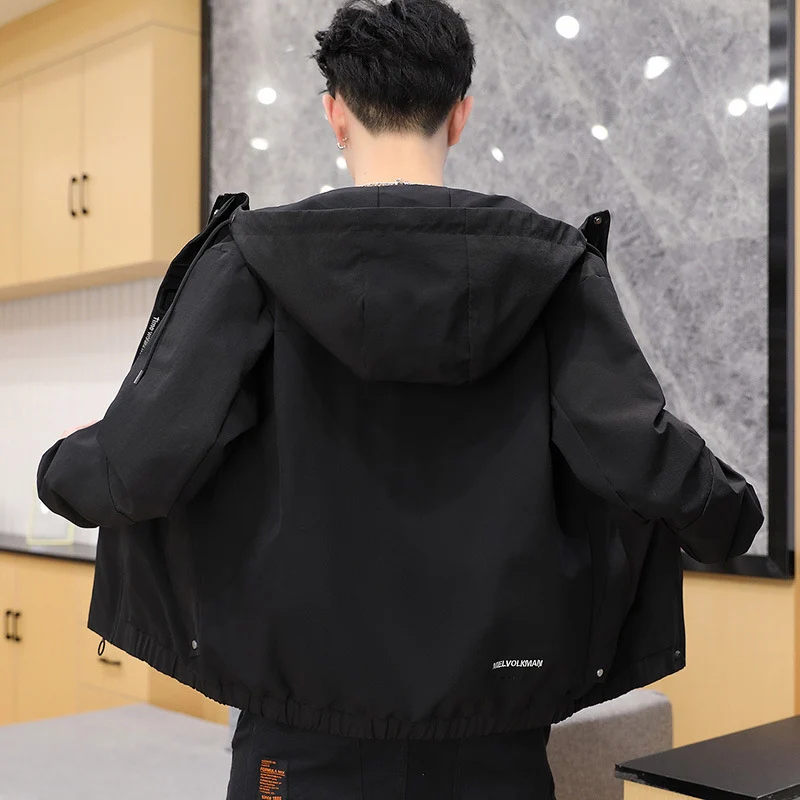Herren leichte wind- und wasserabweisende Kapuzen-Utility-Jacke mit verdecktem Reißverschluss Nord Taschen