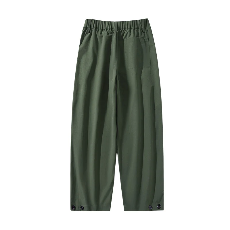 Damen weite Plissee-Hose mit hohem Bund, Gürtelschlaufen & verstellbaren Saumlaschen Nord Taschen