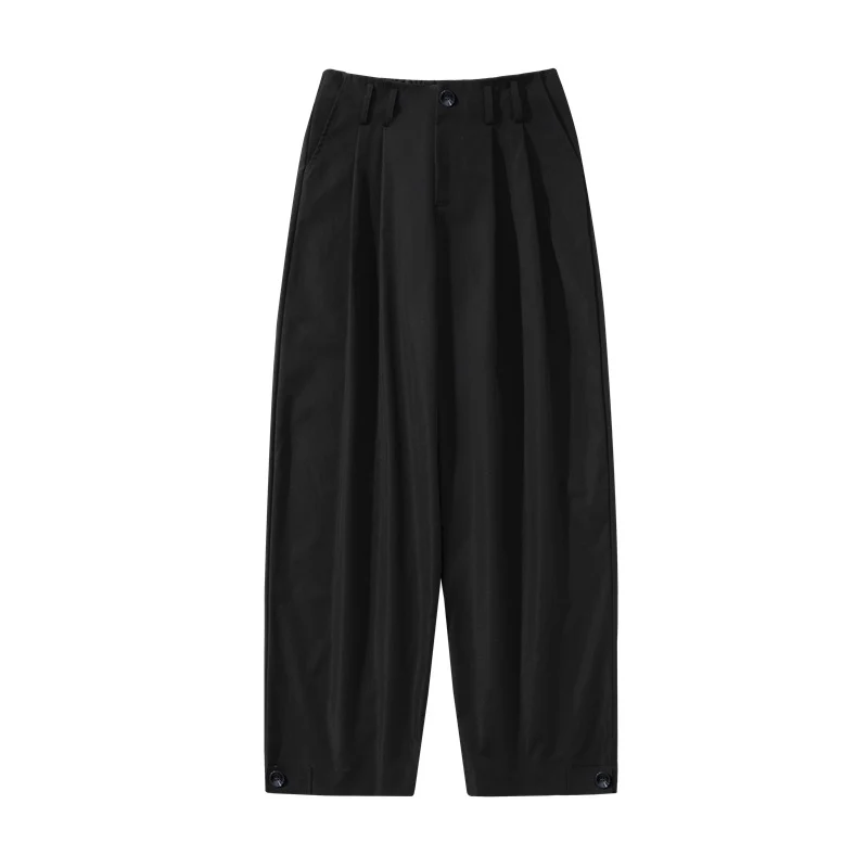 Damen weite Plissee-Hose mit hohem Bund, Gürtelschlaufen & verstellbaren Saumlaschen Nord Taschen