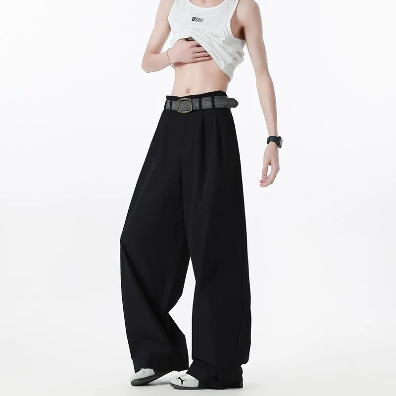Damen Weite High-Waist Cargohose mit Kellerfalten, verstellbarem Beinabschluss & Utility-Gürtel Nord Taschen
