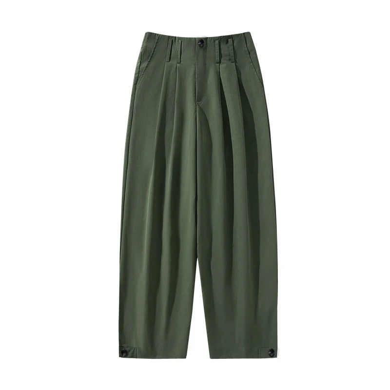 Damen Weite High-Waist Cargohose mit Kellerfalten, verstellbarem Beinabschluss & Utility-Gürtel Nord Taschen