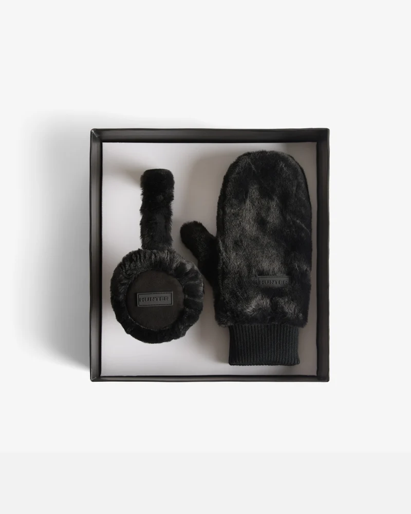 Blackmuir Sherpa Ohrenschützer/Fäustlinge Box Set Schwarz (Unisex)