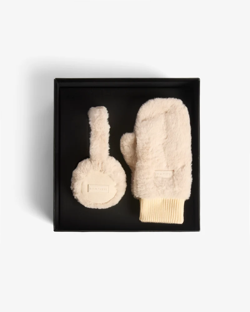 Blackmuir Sherpa Ohrenschützer/Fäustlinge Box Set Beige (Unisex)