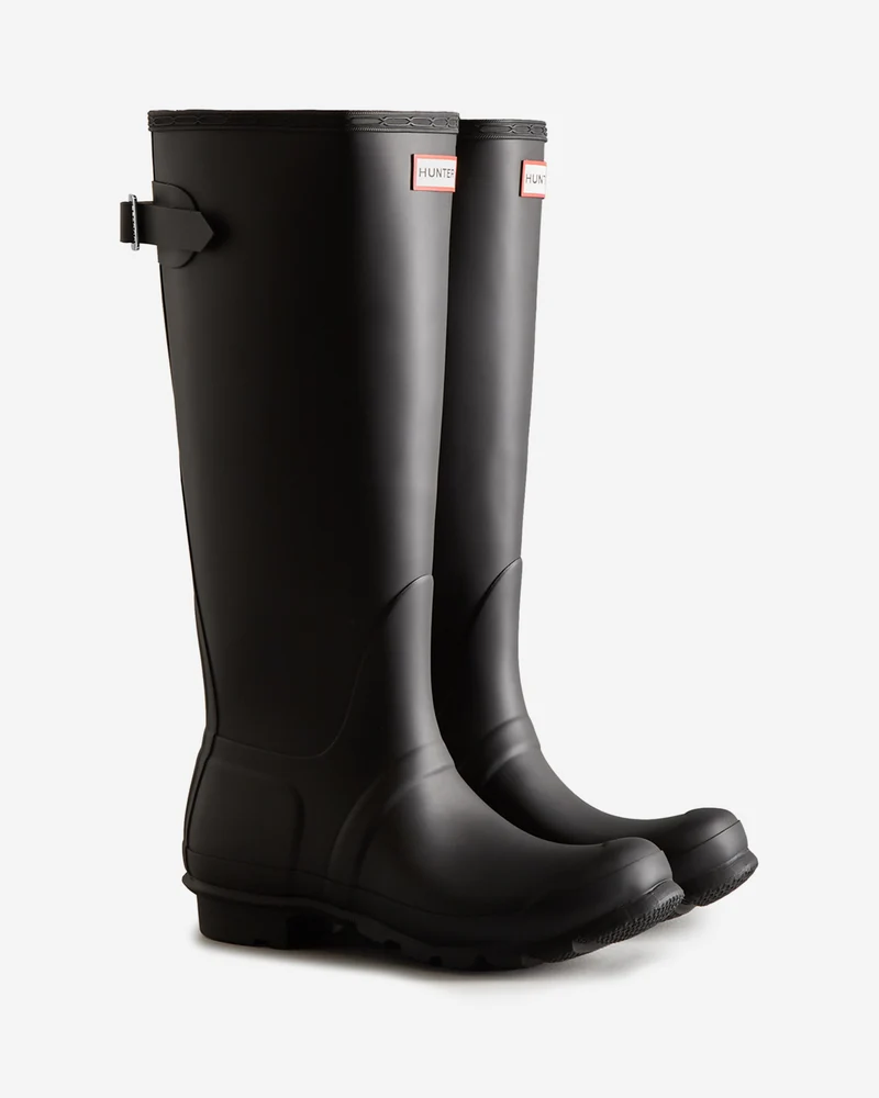 Tall Back Adjustable Wellington Gummistiefel Schwarz (Damen)