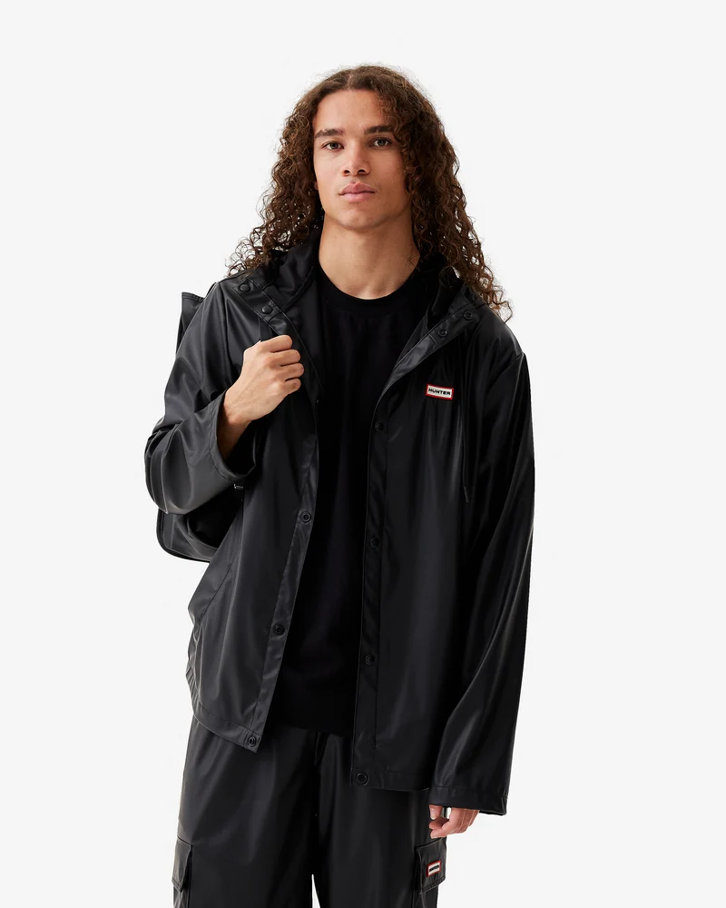 Unisex Downpour Izzy PU Kapuzenjacke Schwarz (Unisex)
