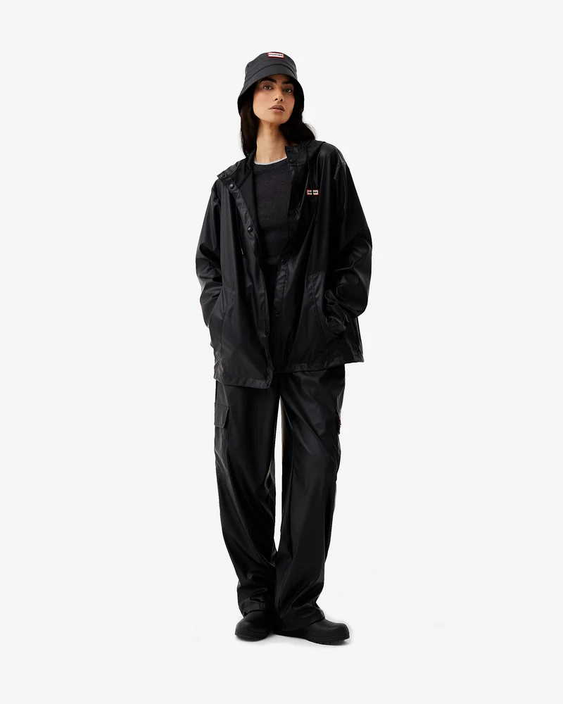 Unisex Downpour Izzy PU Kapuzenjacke Schwarz (Unisex)