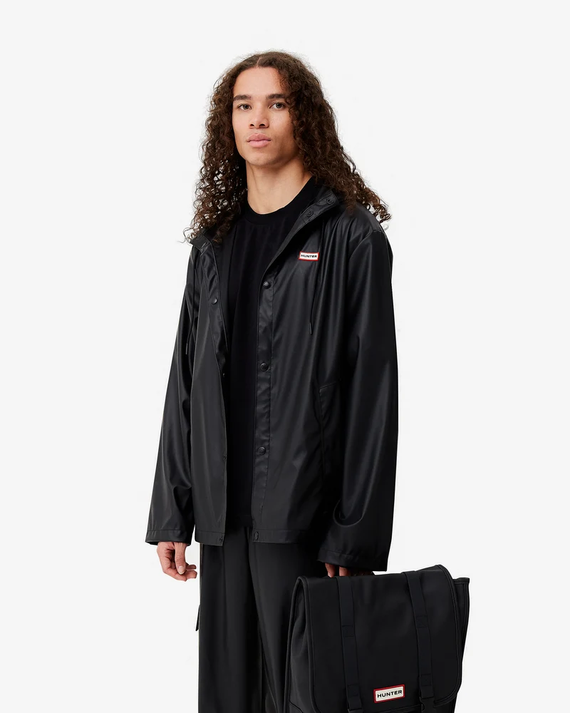 Unisex Downpour Izzy PU Kapuzenjacke Schwarz (Unisex)