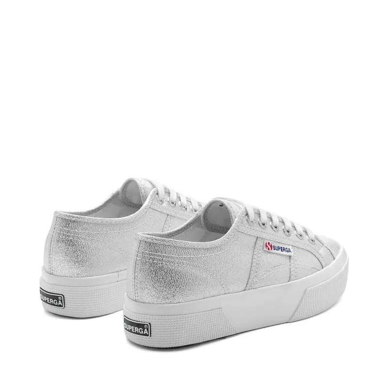 2740 PLATFORM LAME - Lady Shoes - Wedge - Woman - Grey Silver