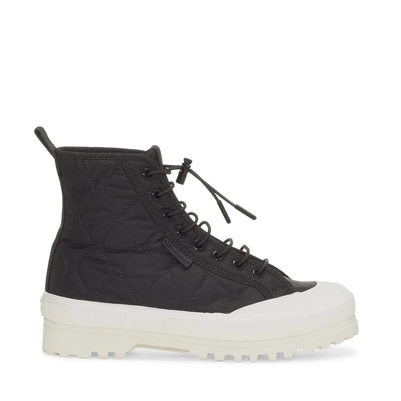 2644 ALPINA QUILTED NYLON - Ankle Boots - Laced - Woman - Black Bristol- F Avorio