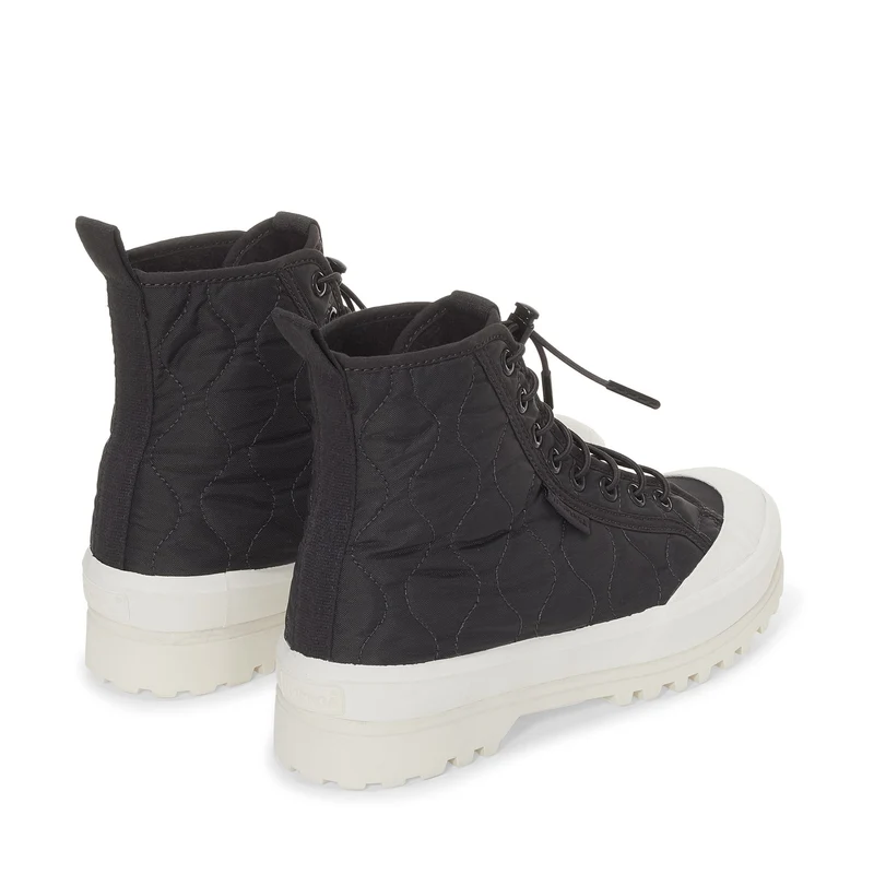 2644 ALPINA QUILTED NYLON - Ankle Boots - Laced - Woman - Black Bristol- F Avorio