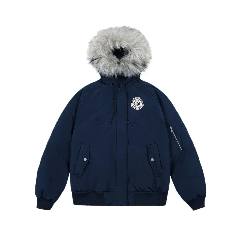 Damen nan oversized Thermo-Parka mit voluminöser Kapuze, abnehmbarer Webpelzblende und Rippbündchen Nord Taschen