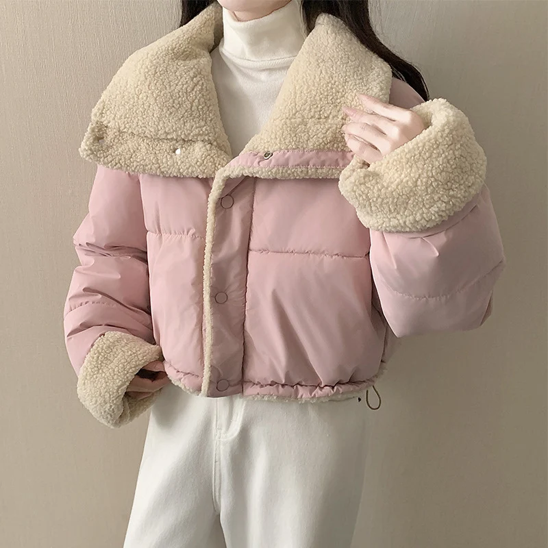 Damen nan kurze wattierte Jacke mit hochschließendem Schalkragen und Teddybündchen Nord Taschen