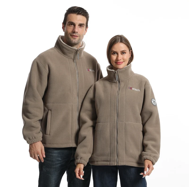 Herren Fleecejacke mit Stehkragen, durchgehendem Reißverschluss und Eingrifftaschen Nord Taschen