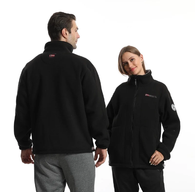 Herren Fleecejacke mit Stehkragen, durchgehendem Reißverschluss und Eingrifftaschen Nord Taschen