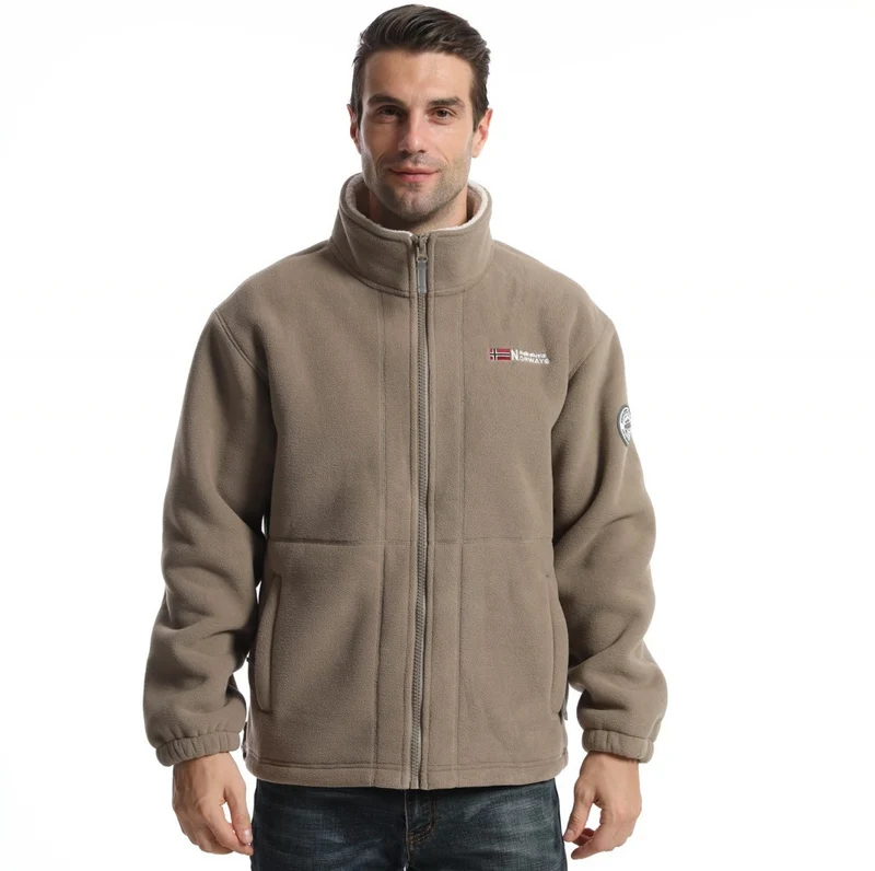 Herren Fleecejacke mit Stehkragen, durchgehendem Reißverschluss und Eingrifftaschen Nord Taschen