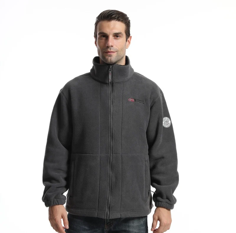 Herren Fleecejacke mit Stehkragen, durchgehendem Reißverschluss und Eingrifftaschen Nord Taschen