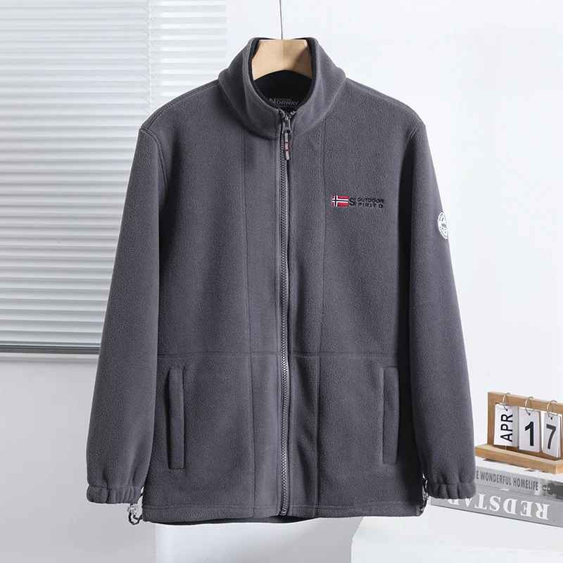 Herren Fleecejacke mit Stehkragen, durchgehendem Reißverschluss und Eingrifftaschen Nord Taschen