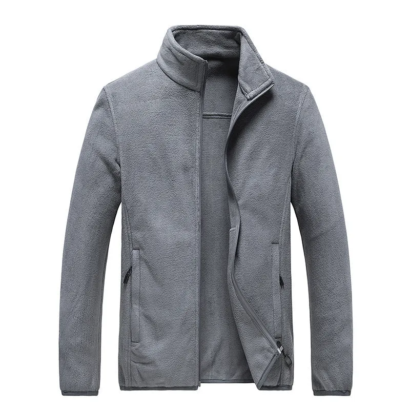 Herren Fleecejacke mit durchgehendem Reißverschluss, Stehkragen und praktischen Reißverschlusstaschen Nord Taschen