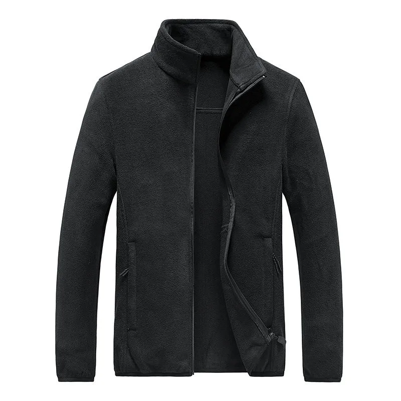 Herren Fleecejacke mit durchgehendem Reißverschluss, Stehkragen und praktischen Reißverschlusstaschen Nord Taschen