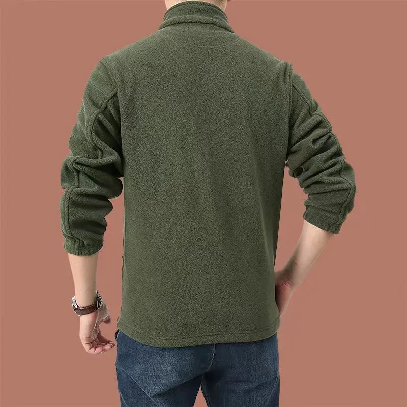 Herren Fleecejacke mit durchgehendem Reißverschluss, Stehkragen und Eingrifftaschen Nord Taschen